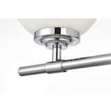 Living District Ansley 3-Light Iron & Glass Bath Sconce In Chrome/Frosted White