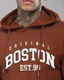 Adro Men'S Cotton Neck Hooded Sweatshirt (H24-Bost-Br-S_Brown)