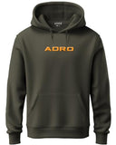 Adro Mens Hoodies With Hail The Dragon Puff Backside Printed, 100% Cotton 340Gsm. (H23-M-Dra-Ol_Olive_M)