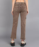 Nifty Women'S Denim Stretchable Coffee Cargo Jeans(1460_Cffe_34_Coffee_34)