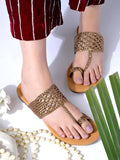 Shoetopia Chic Comfort & Stylish Copper Kolhapuri Flats For Women & Girls /Eu41,Copper,8,B0F7LYK1DN