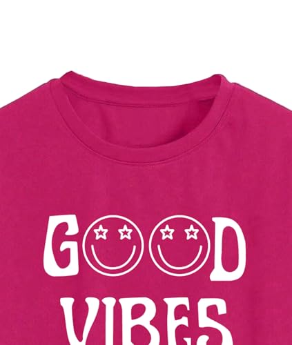 Toplot Text Printed Round Neck Crop Top For Women (Vibes-Crop-Top-5202-Pink-M),Pink,,B0DCTK8LLK