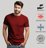 ADRO T Shirts Pack of 2 Mens Tshirts Cotton T Shirts for Men Tshirt T-Shirts Combo T Shirts Tshirts for Men Plain Solid Tshirts Maroon Beige Tshirt for Men RCM2-PLN-MR-BE-M,Maroon,Beige