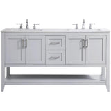 Elegant Decor Aubrey 60 Double Quartz Top Bathroom Vanity In Gray