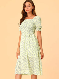 Toplot Dresses For Women Knee Length With Floral Print(Dress-5107-Pista-Xs),Pista,,B0C4DKPB3Y
