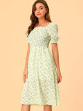 Toplot Dresses For Women Knee Length With Floral Print(Dress-5107-Pista-Xs),Pista,,B0C4DKPB3Y