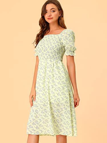 Toplot Dresses For Women Knee Length With Floral Print(Dress-5107-Pista-S),Pista,,B0C4DH46CS