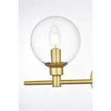 Living District Jaelynn 4-Light Iron & Glass Bath Sconce In Brass/Clear