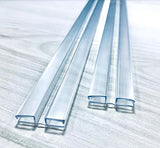 DistinctAndUnique Clear PVC Hinge Piano Style for 1/4 (6mm) Material, 8 Inch, 2 Pack No Screw or Glue Plastic Aquarium Lid Hinge