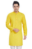 Divisive Men'S Sequince Embroidered Cotton Blend Only Slim Fit Kurta (Dkrt571_L_Yellow)