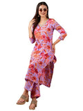 Gosriki Women'S Cotton Blend Straight Printed Kurta With Palazzo (Chinki Purple-Nw-Gs_M_Purple_Medium),Purple,,B0D3QS4PX4
