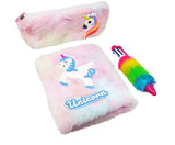 Ybn Pack Of 3 Unicorn Pouch With Pen | Unicorn Diary With Pen | Unicorn Feather Diary | Unicorn Diary For Girls