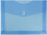 JAM PAPER Plastic Expansion Envelopes with Hook & Loop Closure - Letter Booklet - 9 3/4 x 13 with 2 Inch Expansion - Blue - 3/Pa