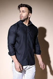 Dhruvi Trendz Mens Cotton Blend Men'S Casual Shirt Regular Fit Western (Dt-Ms-6022_Black_S)
