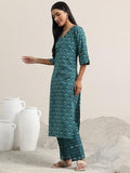 Libas Women'S Cotton Kurta Set (400353 Teal S