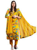 Gosriki Women'S Rayon Blend Straight Printed Kurta With Pant & Dupatta (Twig Yellow-Vks01-Gs_S_Yellow_Small),Yellow,,B0DC6M2LLF