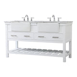 Elegant Decor Clement 60 Aluminum Mdf Double Bathroom Vanity In White