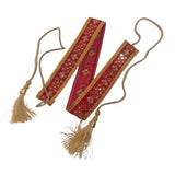 Justin Dustin Women Tradional Saree Kamarbandh Belt One Piece Western Dress Belt (40, Red)