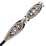 Amariver 2 Pieces Rhinestone Beaded Elastic Headband