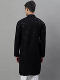 Jompers Men'S Chikankari Embroidered And Sequence Kurtas Only (Black, M)