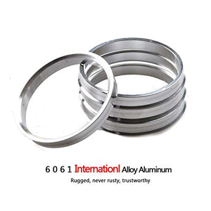 Alloy Aluminum Hub Centric Rings 106 to 100, Set of 4 - Performance Spigot Hubrings fit 100mm Vehicle Hub and 106mm Wheel Center