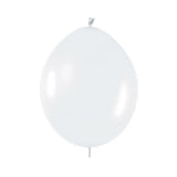 AllyDrew Latex Link-o-Loon Needle Tail Balloons, 12in White (Set of 30)