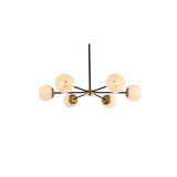 Living District Briggs 6-Light Metal Pendant With White Shade In Black And Brass