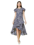Oomph! Women'S Western & Fusion Wear Wrap Midi Dresses For Women Blue - Md834,Navy Blue 2Apparel,S