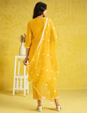 Kaari Roman Silk Womens Kurta Set (Kaaaw24Wskd-78974_Turmeric Gold,Turmeric Gold,Turmeric Gold,2Xl