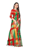 Greciilooks Womens Cotton Silk Casual Saree For Women (Green)