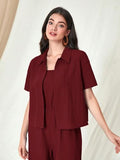 Toplot Jumpsuit For Women || Coordset For Women || Co Ord Western (Jump-Suit-5225-Maroon-L),Maroon,,B0DSWBS87R