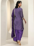 Libas Women'S Silk Blend Kurta Sets (99265_Purple_Xl)