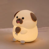 S NMT Cute Dog Silicone Night Light 7 Colors Changeable 3 Brightness Rechargeable Timing Sleeping Lamp Kawaii Cordless Night Lig