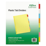 Office Essentials Plastic Insertable Dividers, 8Tab, Letter