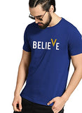 Adro Men'S Believe Design Printed T-Shirt (M, Royal Blue)