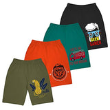 Kyda Kids Boys Cotton Printed Regular Fit Shorts -Multicolor (Pack Of 4) (2 Years - 3 Years, Combo 2)
