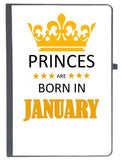 Udnag Ruled Notebook Diary Birthday | Princes Are Born In January, [A5 80Pages 80Gsm]