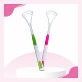 Nurpi Oral Tongue Cleaner Scraper, Pack Of 2, Hygienic Plastic Design, Gentle & Effective For Adults And Children, Removes Bacte