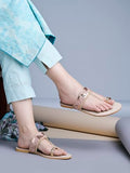Shoetopia Elegant Ethnic Rose-Gold Kolhapuri Flats For Women & Girls,Rose-Gold,9,B0F6TWTMD6