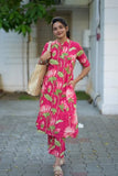 Gosriki Women'S Rayon Viscose Straight Printed Kurta With Pant (Ladat Pink-Vks01-Gs_S_Pink_Small),Pink,,B0DWFL85KT