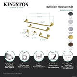 Kingston Brass Bahk2612478Orb Provence Bathroom Hardware Set, 24L, Oil Rubbed Bronze
