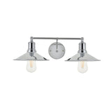 Living District Etude 2-Light Mid-Century Metal Wall Sconce In Chrome