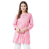 Tissu Women'S Baby Pink & White Printed Kurti (Tissu-2014-44; Pink; Xxl)