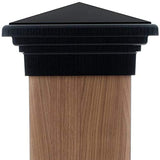 8x8 Post Cap (7.5) Black New England Pyramid Style Square Top for Outdoor Fences, Mailboxes & Decks