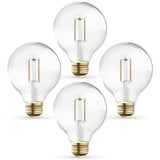 KOR 4 Pack 4.5W (40W Equivalent) Clear G25 Globe Led Light Bulbs 2700K Warm White Dimmable Filament Vintage LED Globe E26 Base D