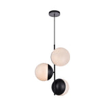 Living District Eclipse 3 Lights Black Pendant With Frosted White Glass