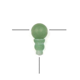 Cherry Blossom Beads Gemstone Mala Guru Bead - Matte Green Aventurine - Three Hole 10mm Round with 7x10mm Tower - Three Sets Per
