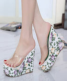 Shoetopia Women White Stylish Printed Wedges Heels Sandal-Eu40,White,7,B09QFRG36Y