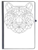 Udnag Ruled Notebook Diary Geometry | Tiger Head Geometry, [A5 80Pages 80Gsm]