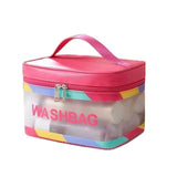 Beykury Clear Travel Toiletries Bag Waterproof Large Capacity Double Zipper Pvc Portable Organiser Case Carry Pouch For Women Bu